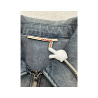 Dake Faded Denim Zip-Up Cap Sleeve Shirt