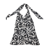 List Boutique Black & White Printed Halter Blouse