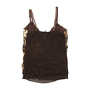 Blasting Animal Print Ruched Mesh Tank Top