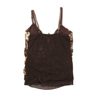 Blasting Animal Print Ruched Mesh Tank Top