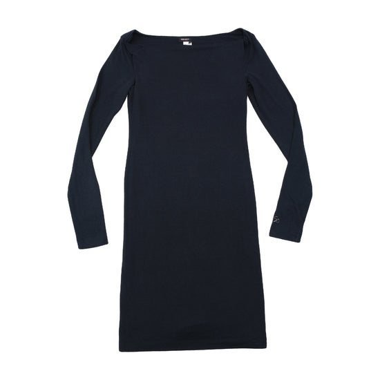 Miss Sixty Collection Rhinestone Script Long Sleeve Bodycon Dress