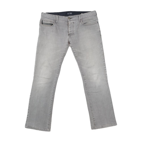 Armani Jeans Comfort Fit Gray Denim Jeans with HOG Eagle Back Patch