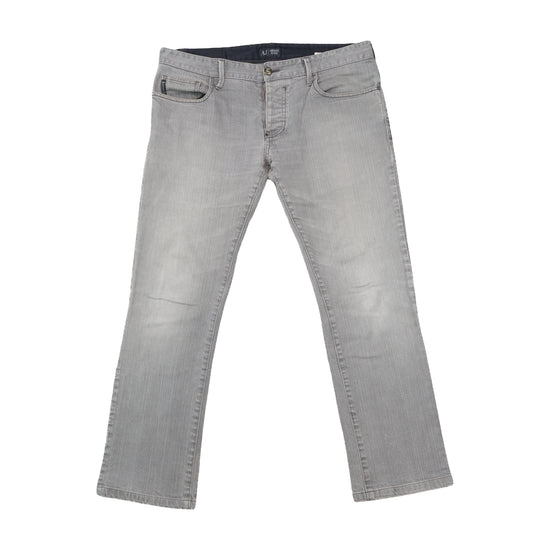 Armani Jeans Comfort Fit Gray Denim Jeans with HOG Eagle Back Patch