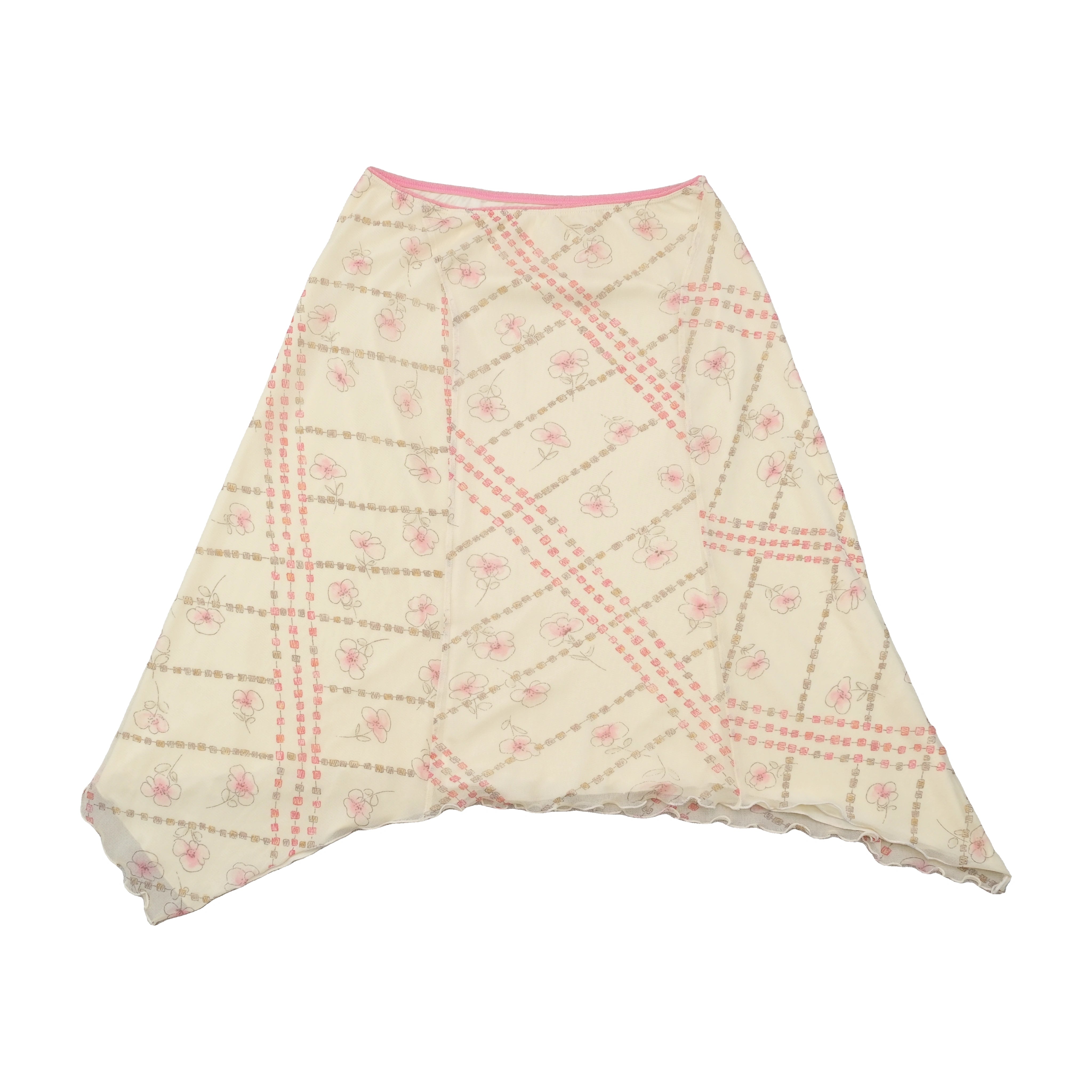 Kookai Floral Handkerchief Hem Skirt
