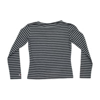 Tommy Hilfiger Black & White Striped Long Sleeve Top