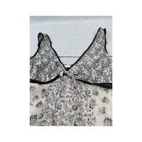 Aniye By Black and White Mixed Print Lace Trim Slip Dress