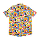 United Colors of Benetton Multicolor Geometric Print Short Sleeve Button Up Shirt