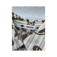 Charro Baroque Floral Stripe Ruffle Placket Dress
