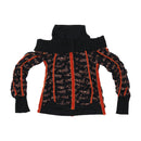 Togs Zone Vintage Print Stripe Velour Trim Sweater