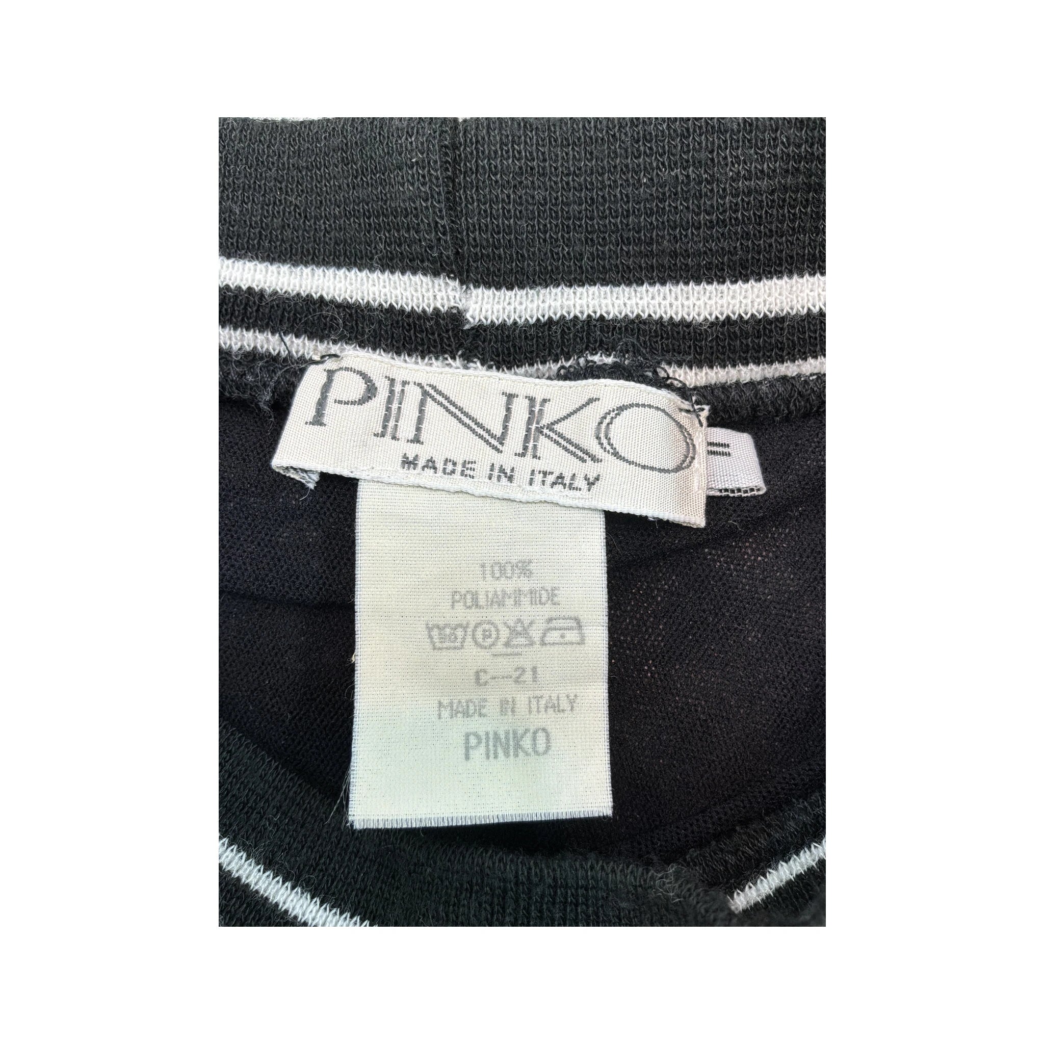 Pinko Sleeveless Knit Tank Top with Striped Trim