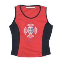 Americo Tavar Graphic Print Contrast Trim Baseball Tank T-shirt