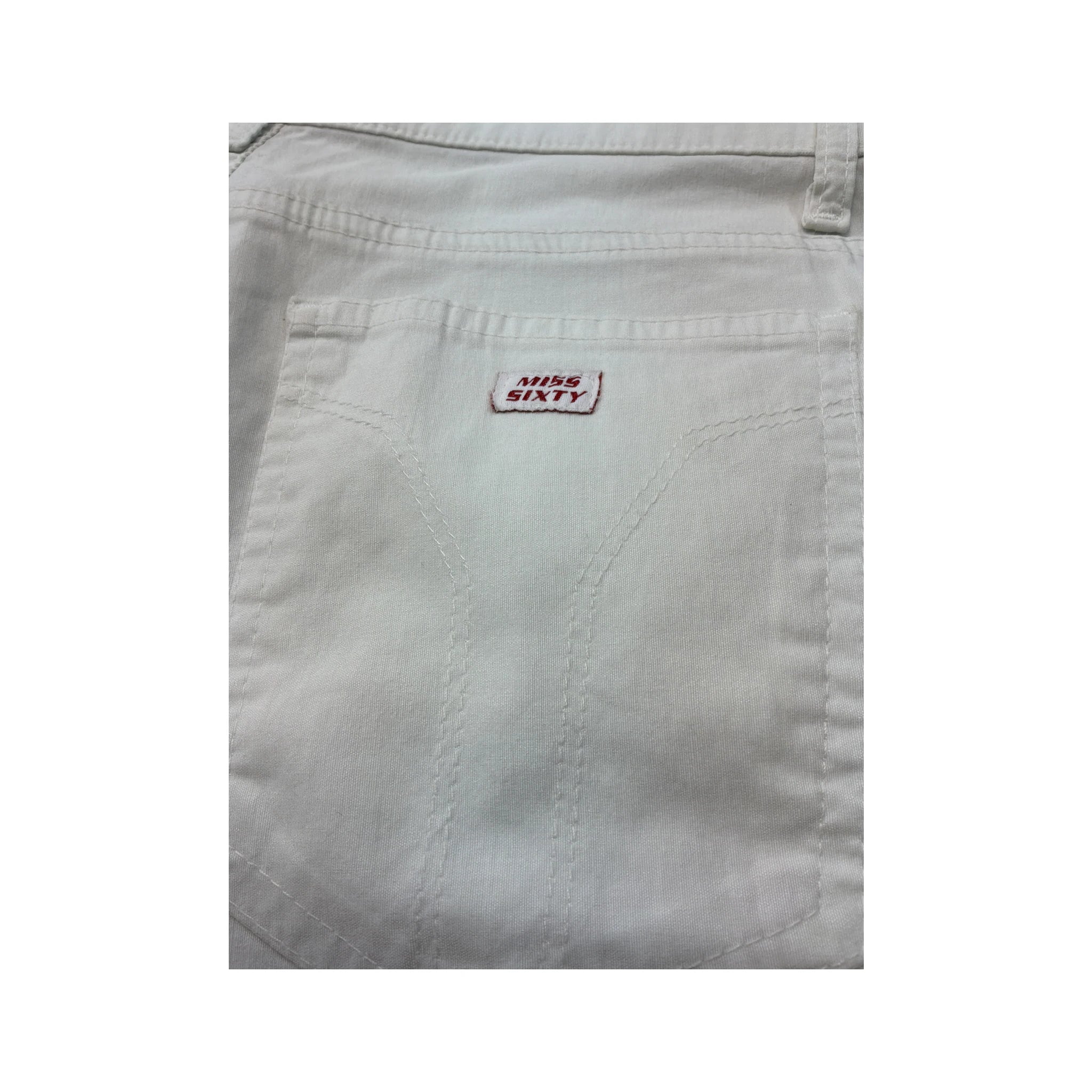 Miss Sixty Low Rise Cropped White Pants