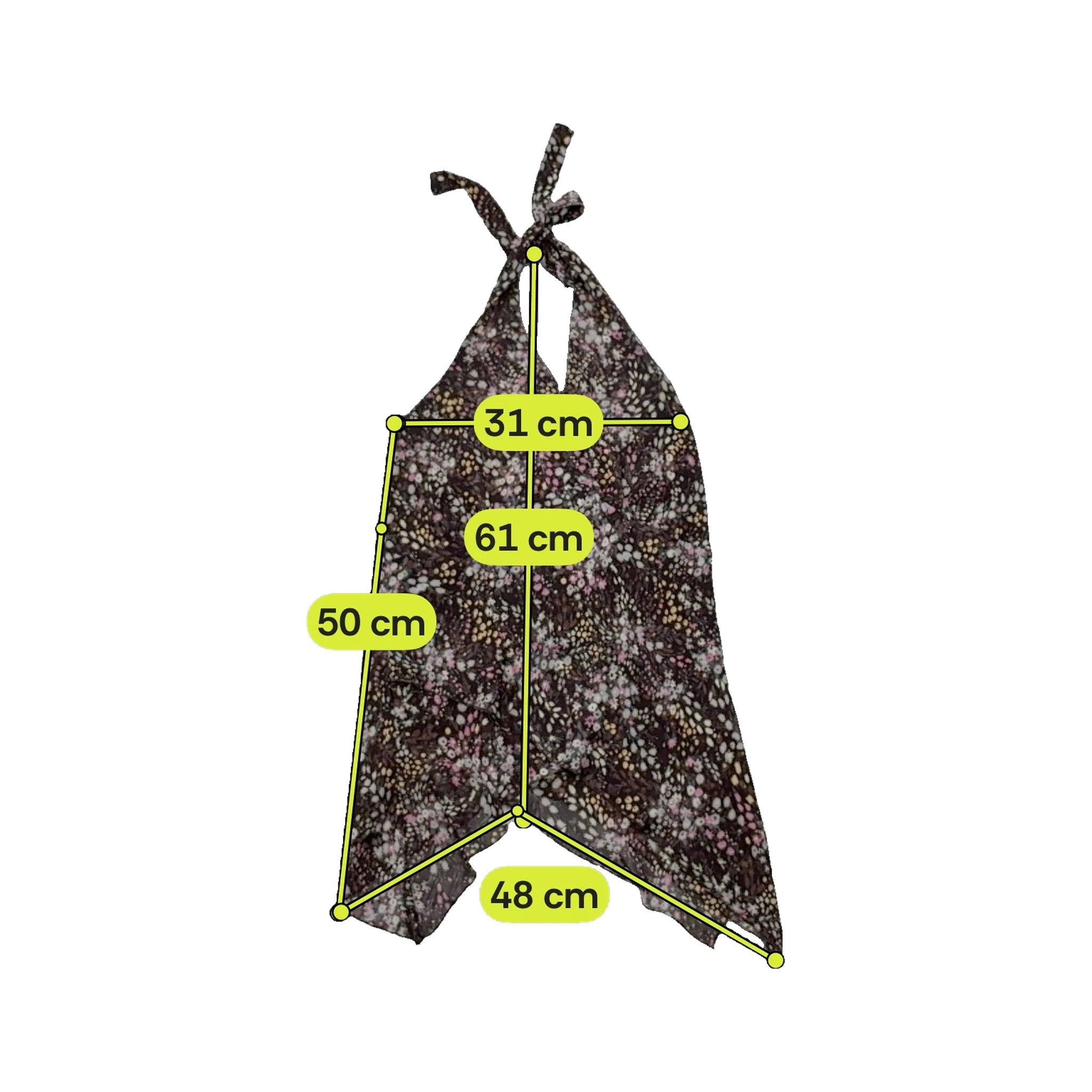 Silk Floral Handkerchief Halter Tank Top
