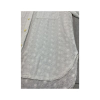 White Eyelet Pattern Button Up Shirt