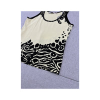 Top de alças JELO com Tachas e estampado abstrato