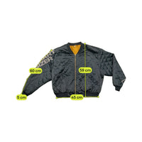 Casaco Bomber vintage preto Acolchoado