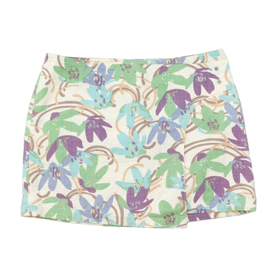 SISLEY Abstract Floral Wrap Mini Skirt