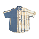 Camisa CRIVER em Viscose de Manga curta com estampado de Grelha abstrato