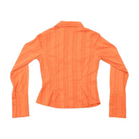 Xanaka Sheer Metallic Stripe Fitted Blouse