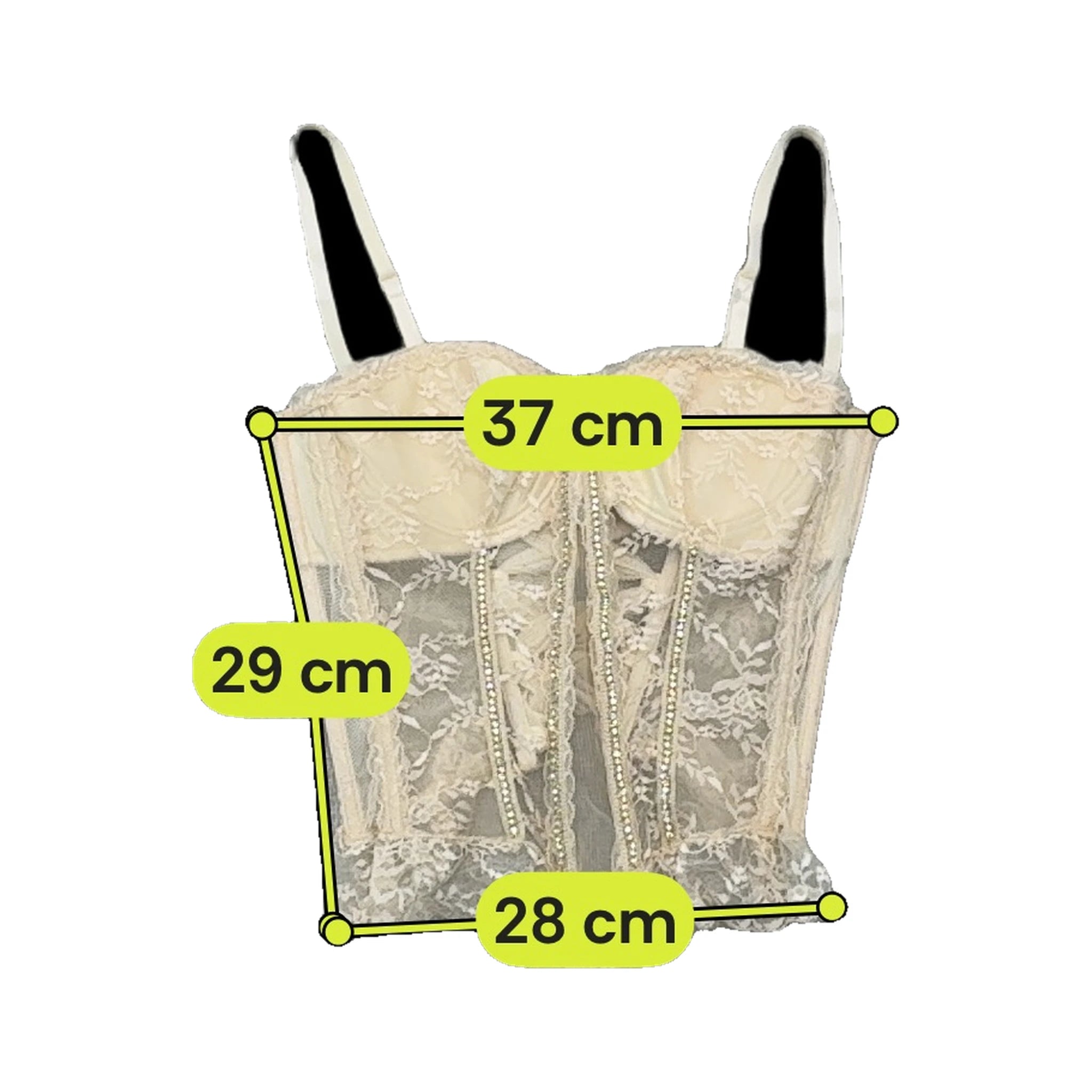 Charme Lace Rhinestone Corset Tank Top