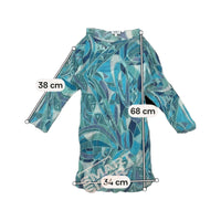 Marella Blue Abstract Print Boat-Neck Tunic Blouse