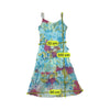 Specchio Blue Floral Ruffle Slip Dress