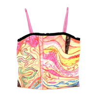 Colorful Abstract Print Spaghetti Strap Corset Top (Repriced)