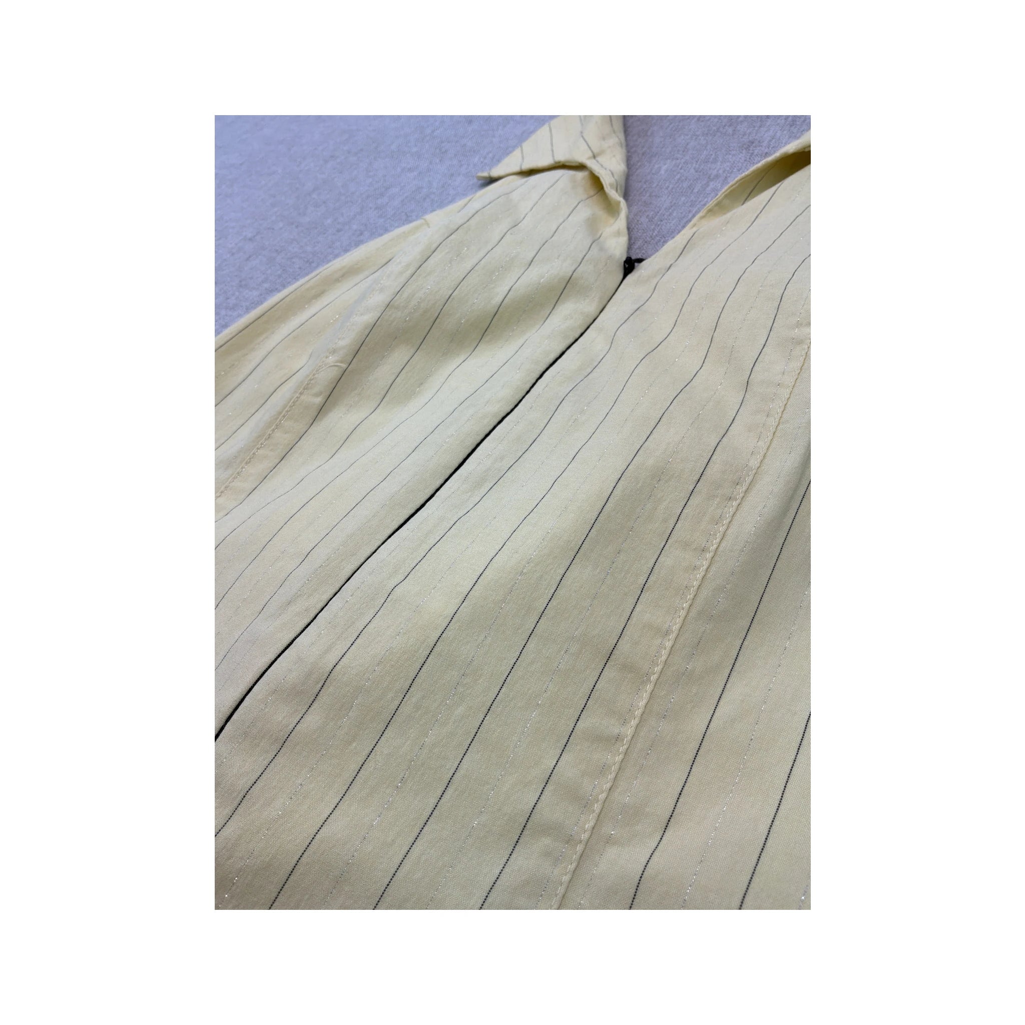 Pimkie Yellow Pinstripe Halter Tank Top