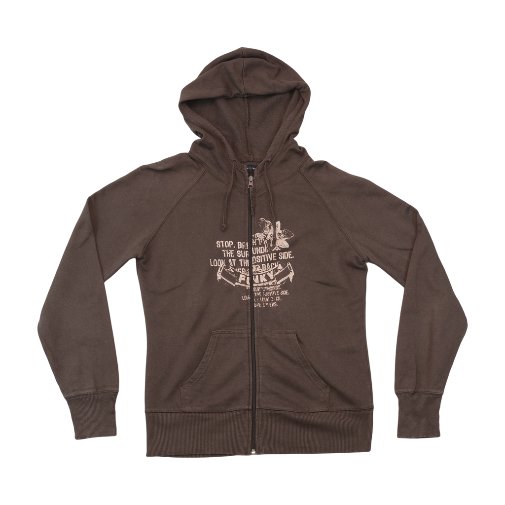 Vero Moda Y2K Graphic Zip Up Cotton Hoodie