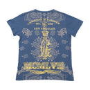T-shirt Christian Audigier com strass e estampado de Caveira e rosa