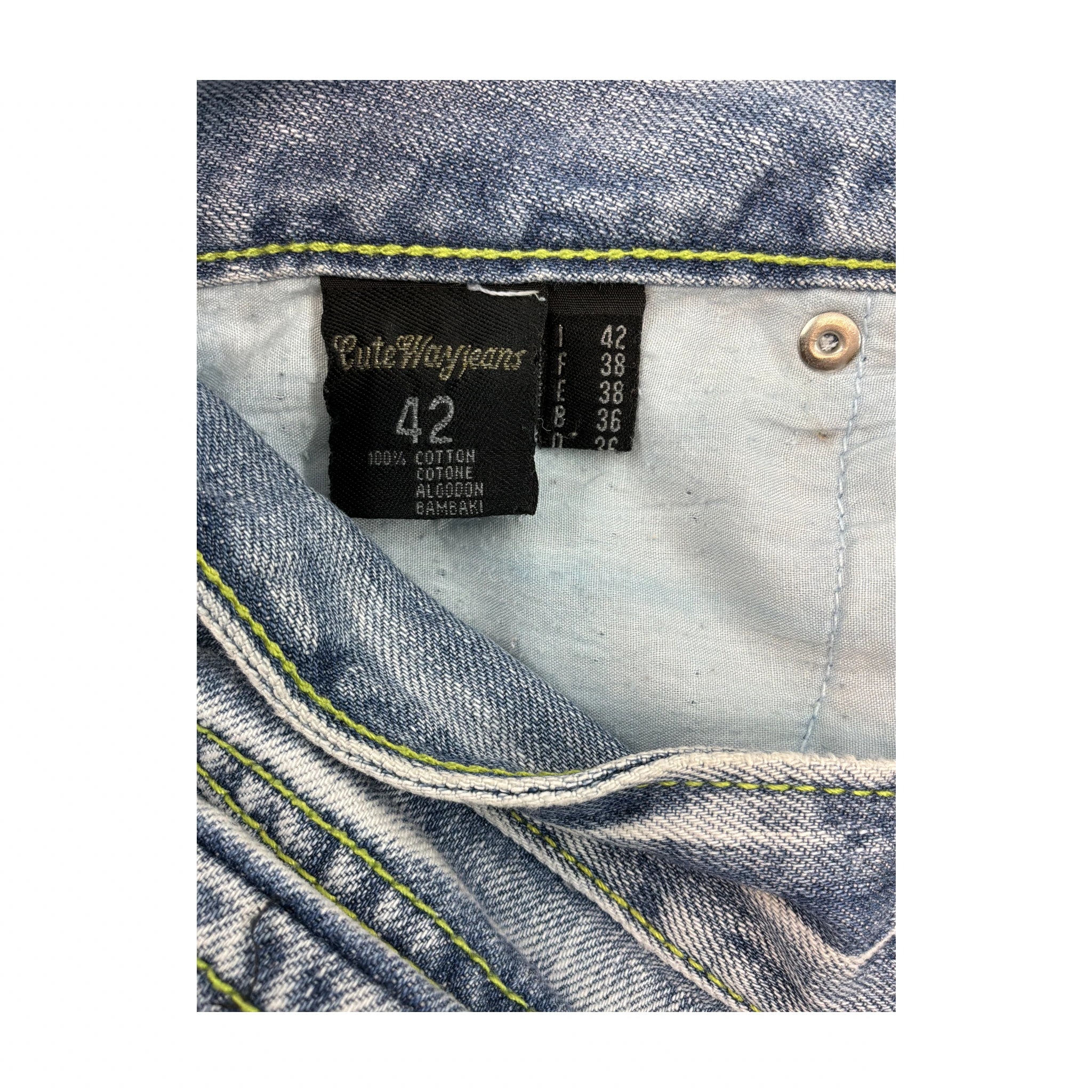 Distressed Denim Flounce Mini Skirt