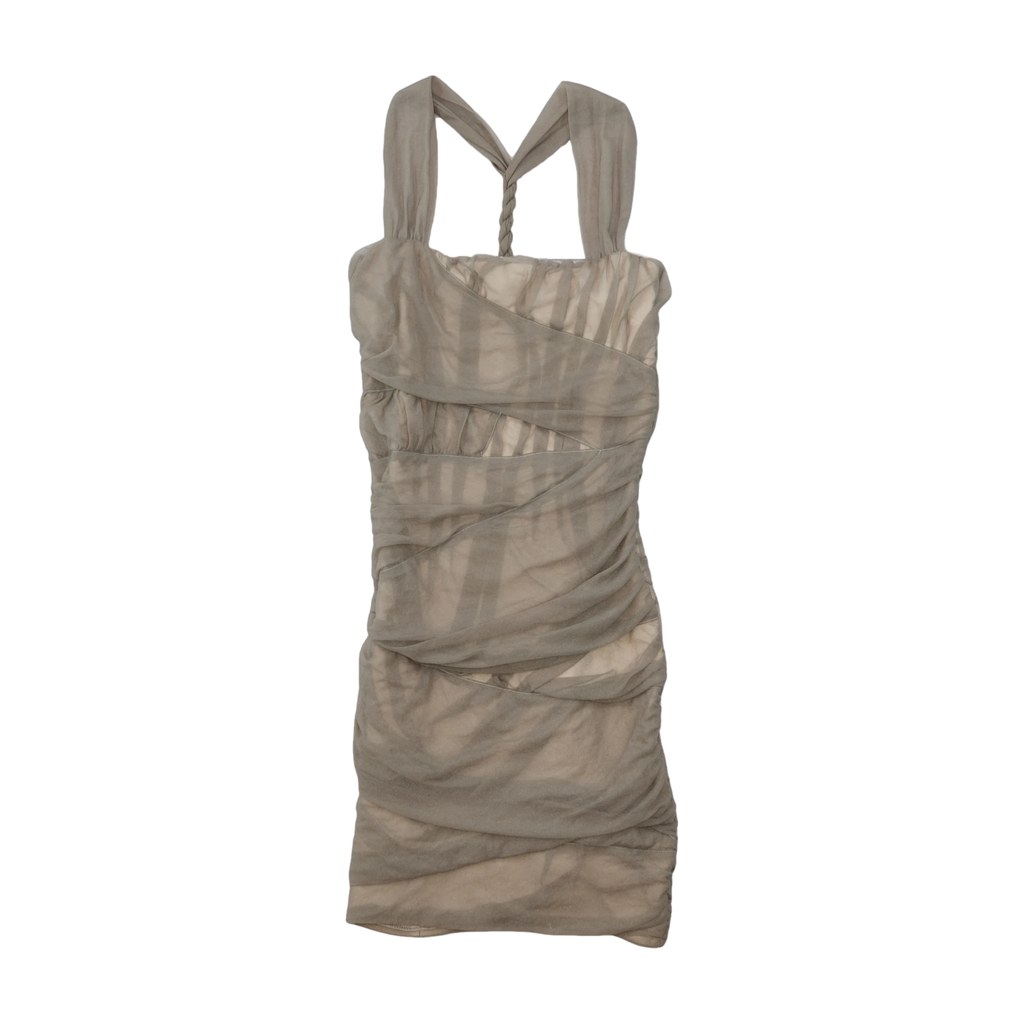 Guess by Marciano Ruched Mesh Asymmetric Mini Dress