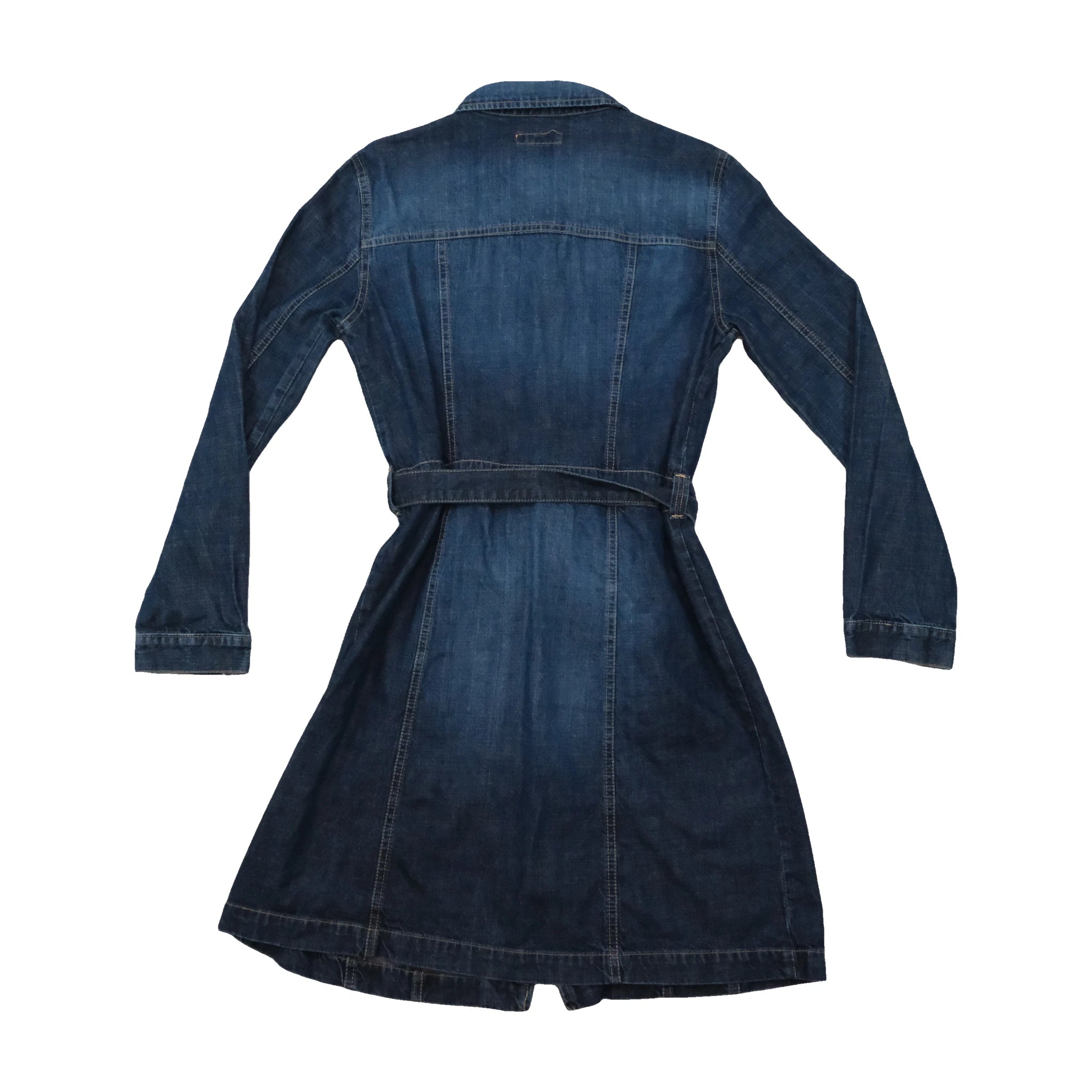 Vitamin Jeans Vintage Cotton Denim Tie Waist Shirt Dress