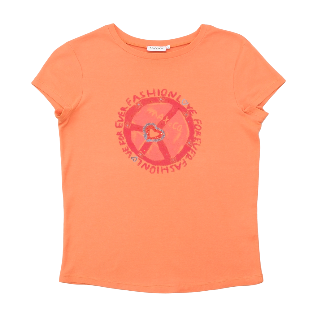 MAX&Co. Graphic Rhinestone Cotton T-shirt