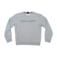 Champion Outline Script Logo Cotton Blend Crewneck Sweater