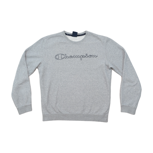 Champion Outline Script Logo Cotton Blend Crewneck Sweater