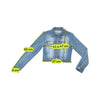 Extyn Cropped Faded Denim Zip Jacket