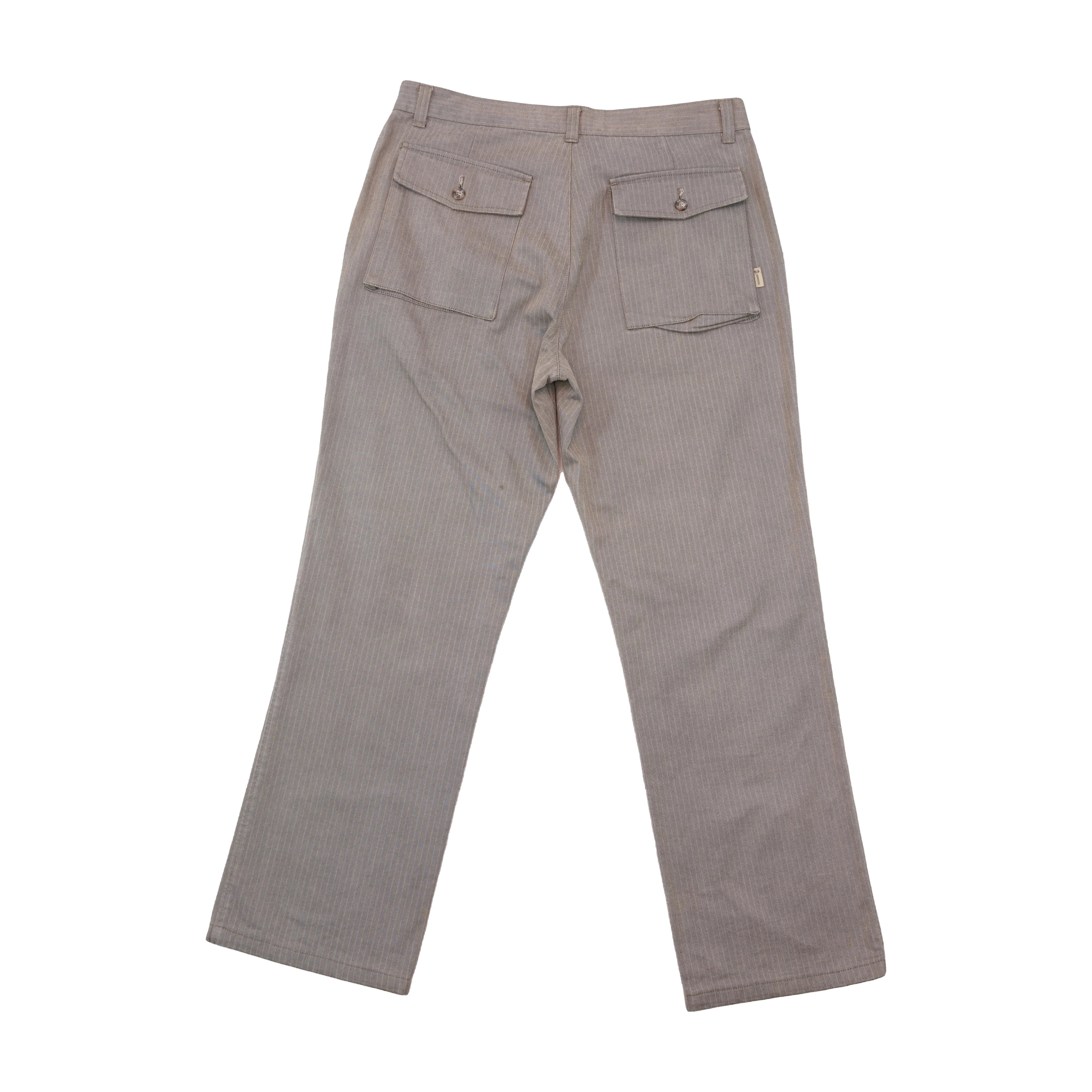 Sergio Tacchini Vintage Gray Pinstripe Cotton Blend Chinos (lavagem>???)