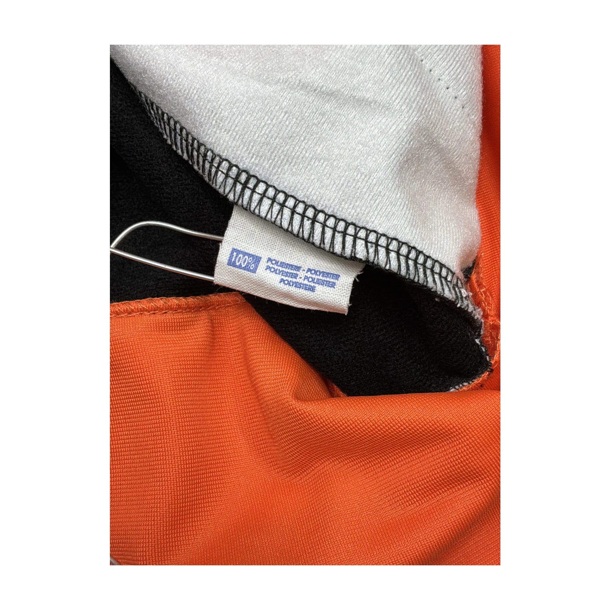 Champion Snap-Front Hooded Short Sleeve Windbreaker Jacket - Black/White/Orange