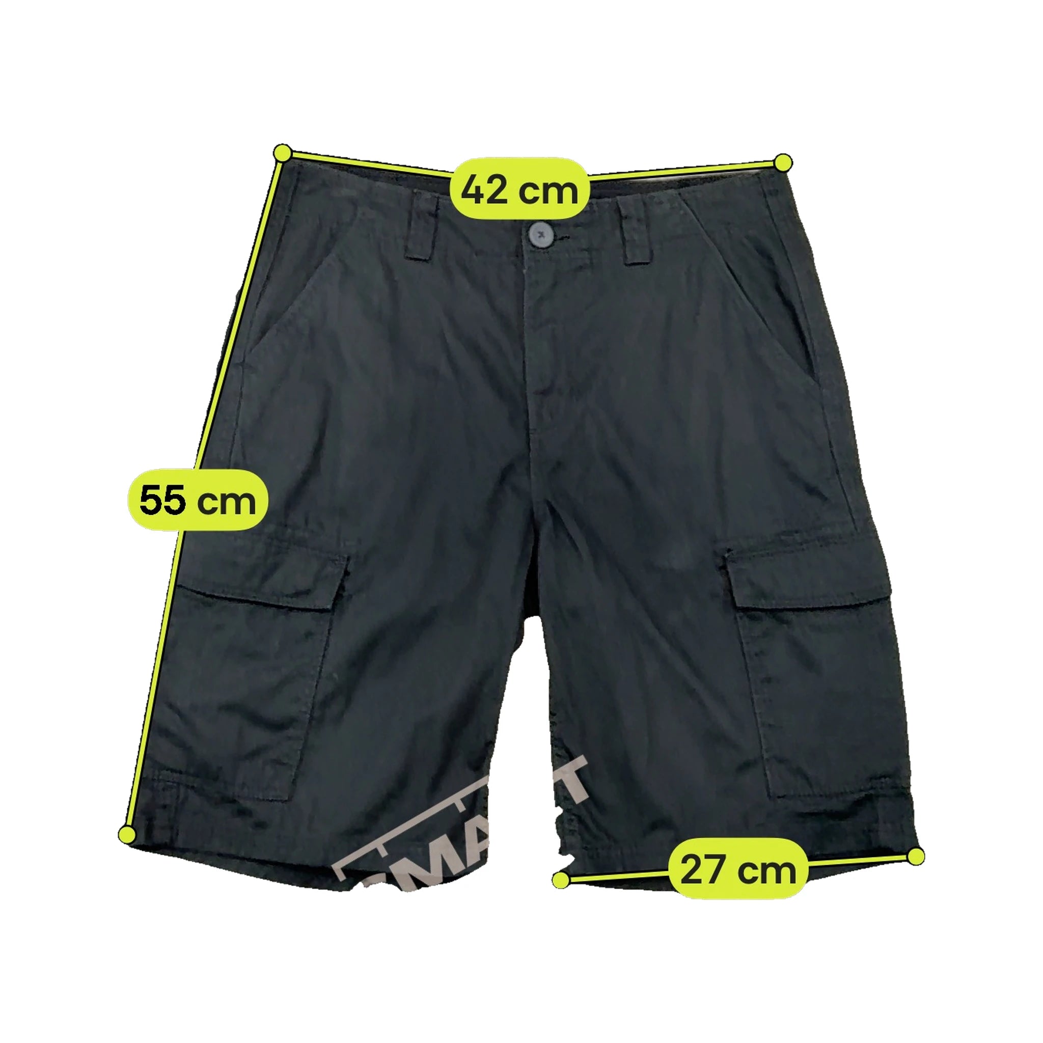anko Black Cotton Cargo Shorts