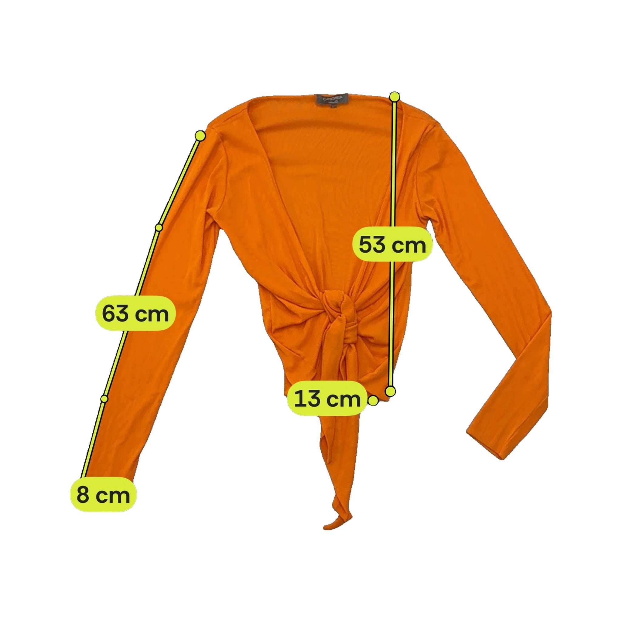Camomilla Orange Tie Front Long Sleeve Blouse