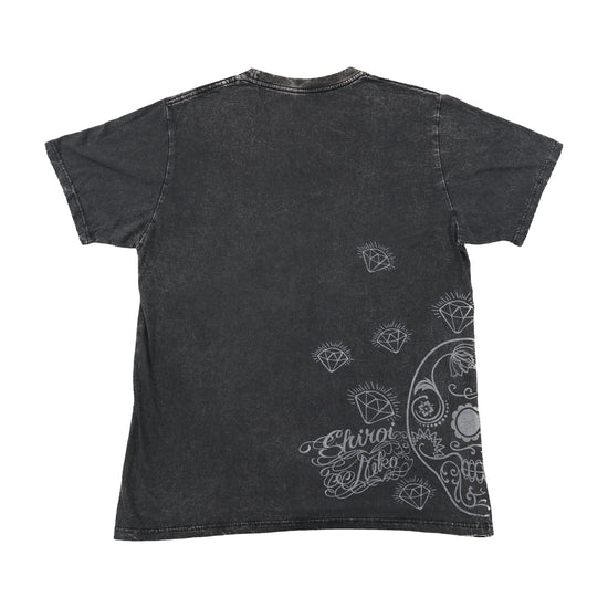 T-shirt Shiroi Neko de Algodão com Gráfico de Caveira Pinup