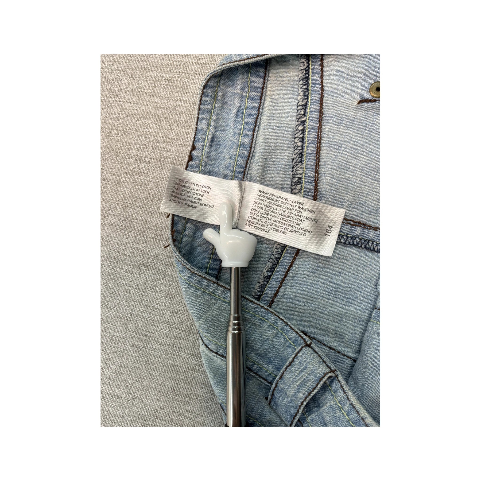 Here + There Denim Yoke Tiered Cotton Maxi Skirt