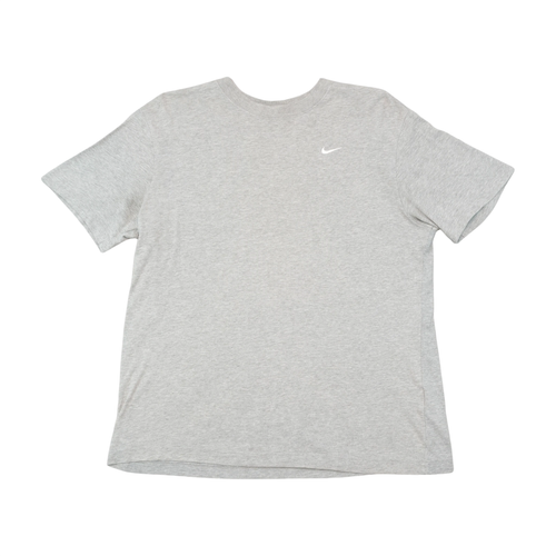 Nike Heather Gray Embroidered Swoosh Cotton T-Shirt