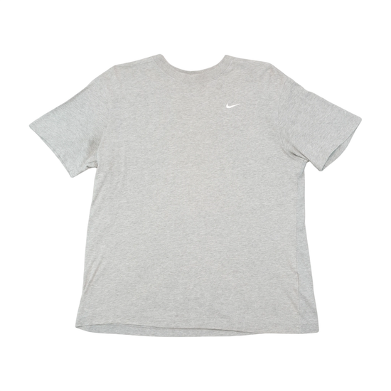 Nike Heather Gray Embroidered Swoosh Cotton T-Shirt
