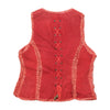 Vintage Red Patchwork Stitch Sleeveless Jacket