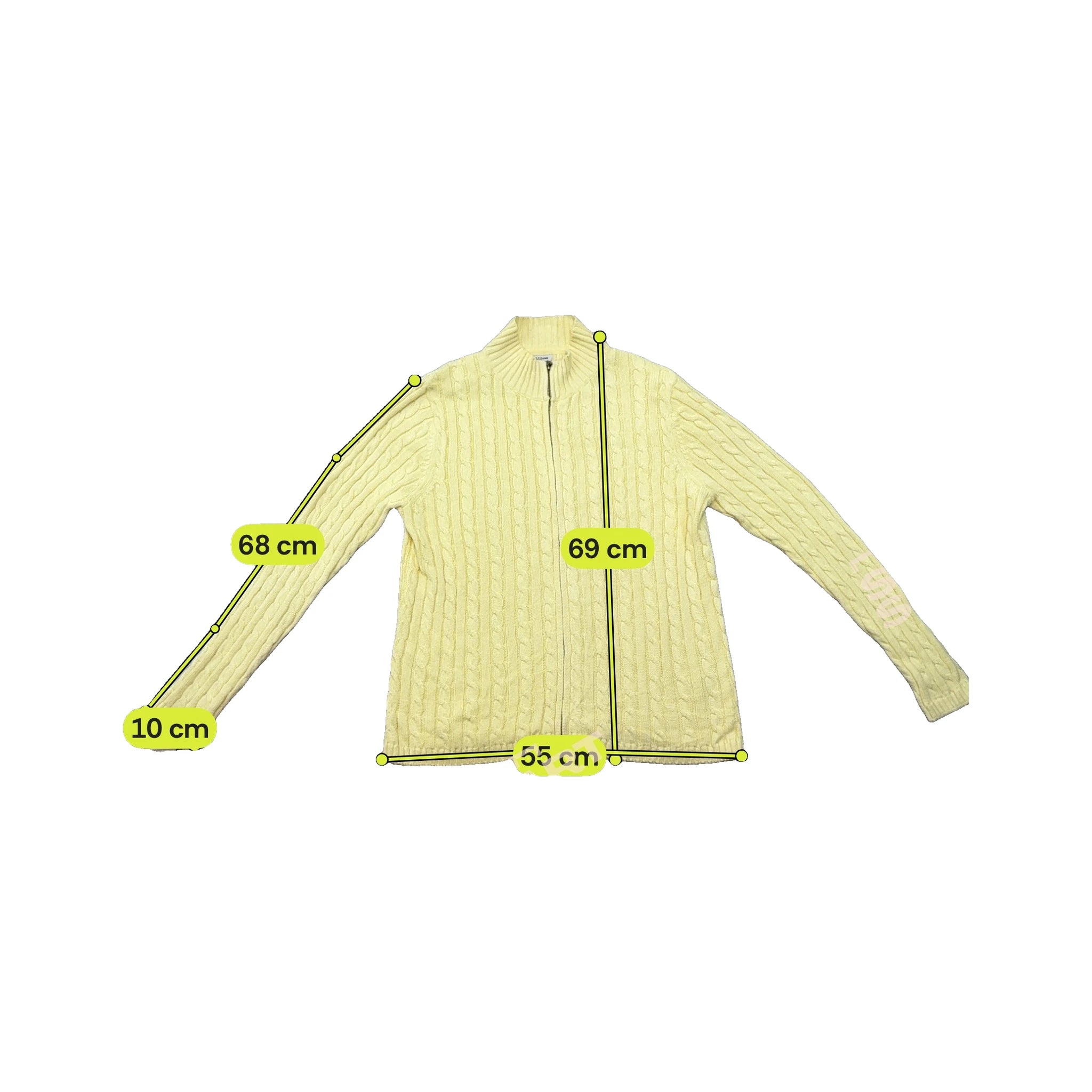 L.L.Bean Cable Knit Full-Zip Mock Neck Sweater (QUEMADA)