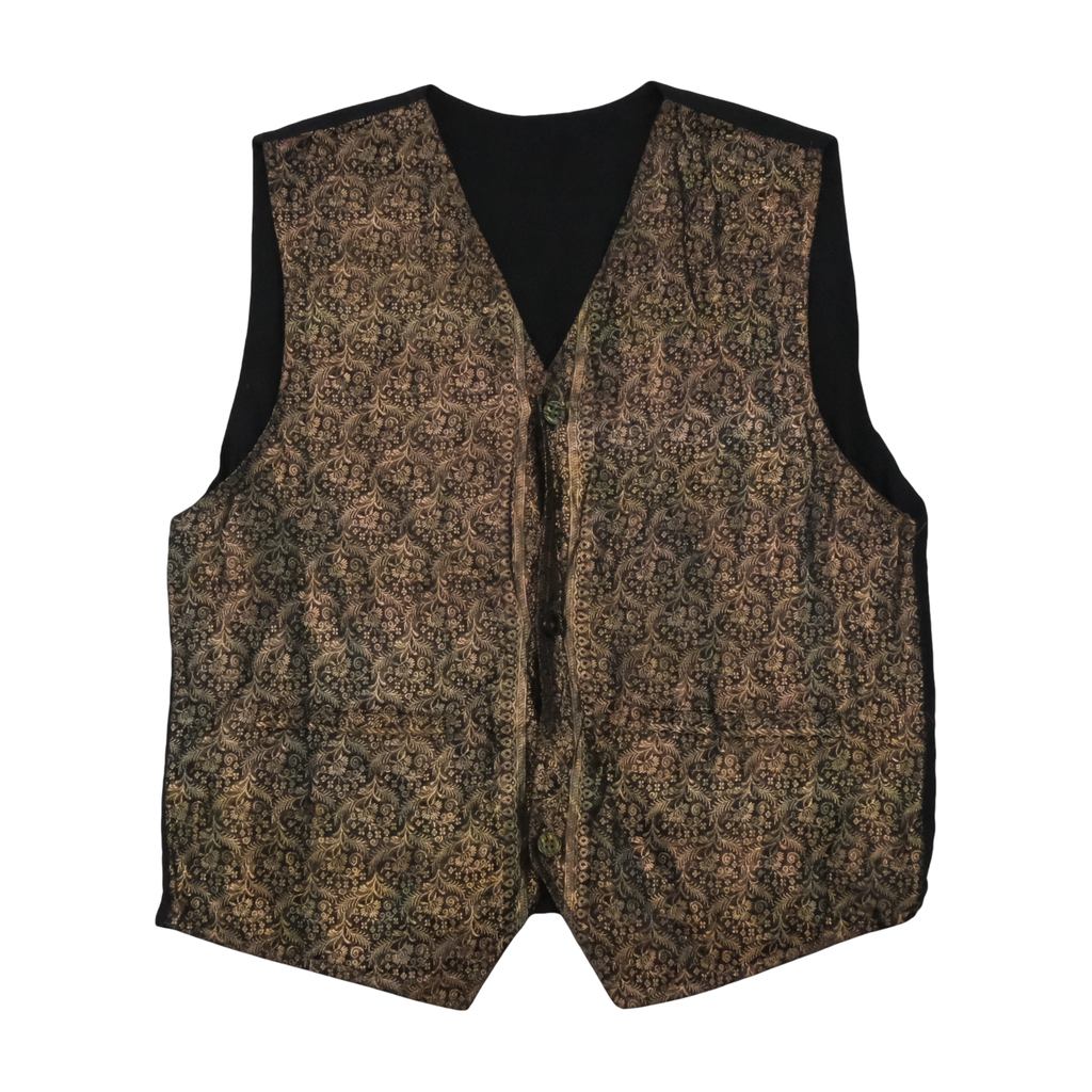 Vintage Floral Brocade Vest Style Jacket