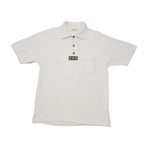 Polo de malha Landhaus com Aplicação Alpine Edelweiss