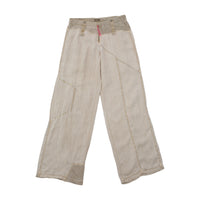 Vintage Blue Cult Wide Leg Patchwork Linen Blend Pants